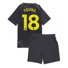 Everton Ashley Young #18 Bortaställ Barn 2024-25 Korta ärmar (+ Korta byxor)